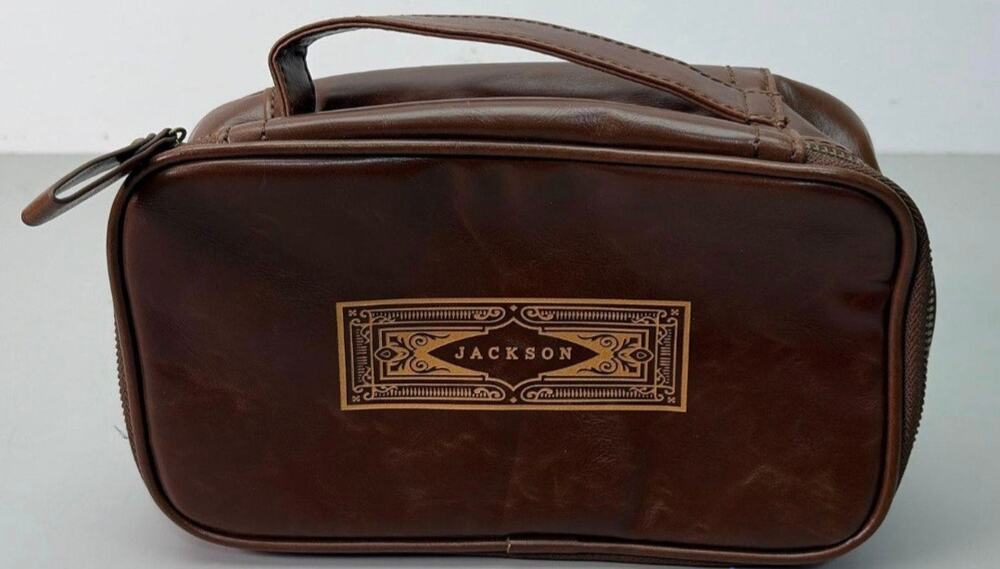SWANKY BADGER LEATHER TOILETRY BAG